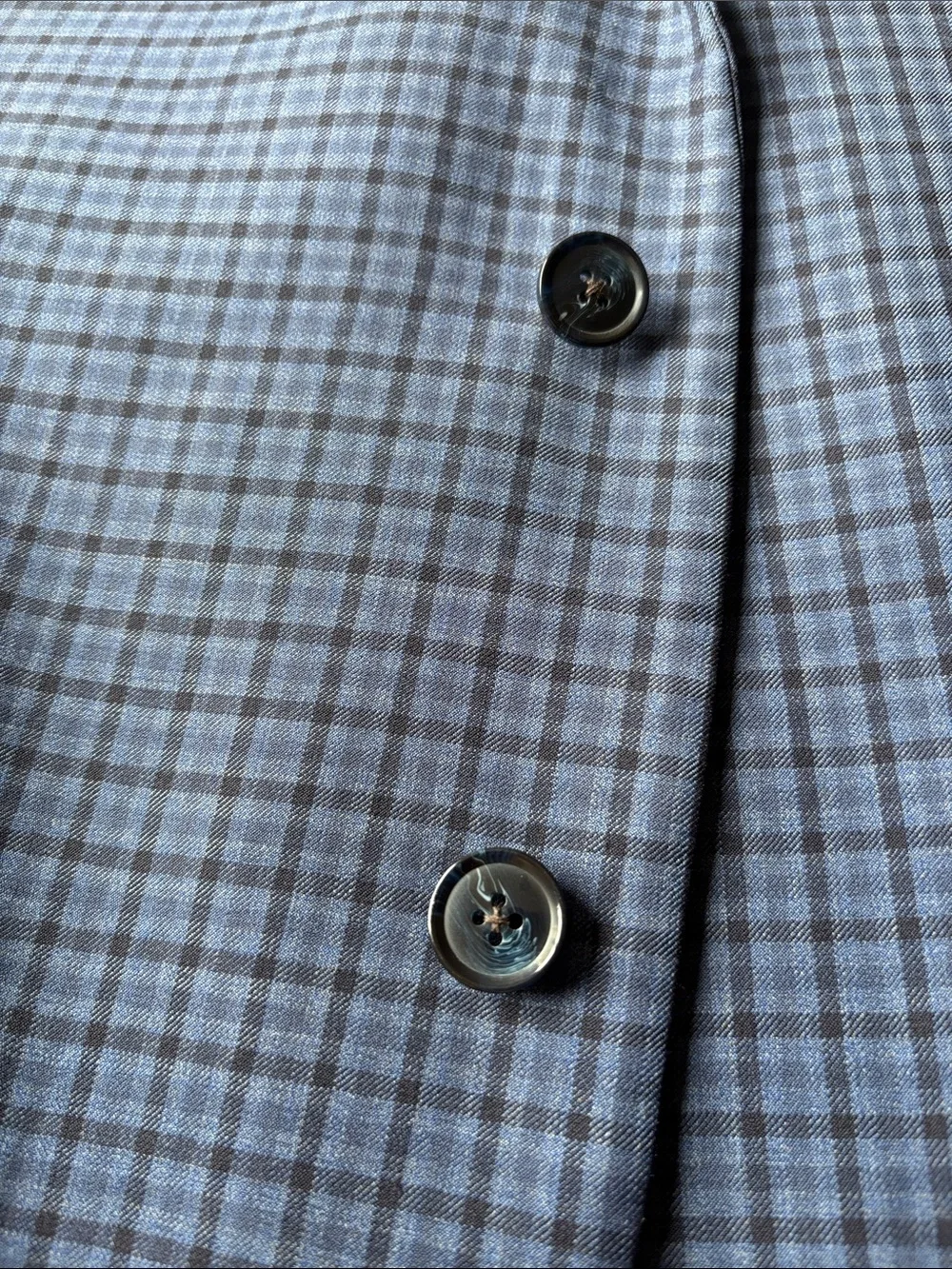 Peter Millar Men’s Blue Check 2 Button Wool Sport Coat Blazer Jacket 48 L Tall